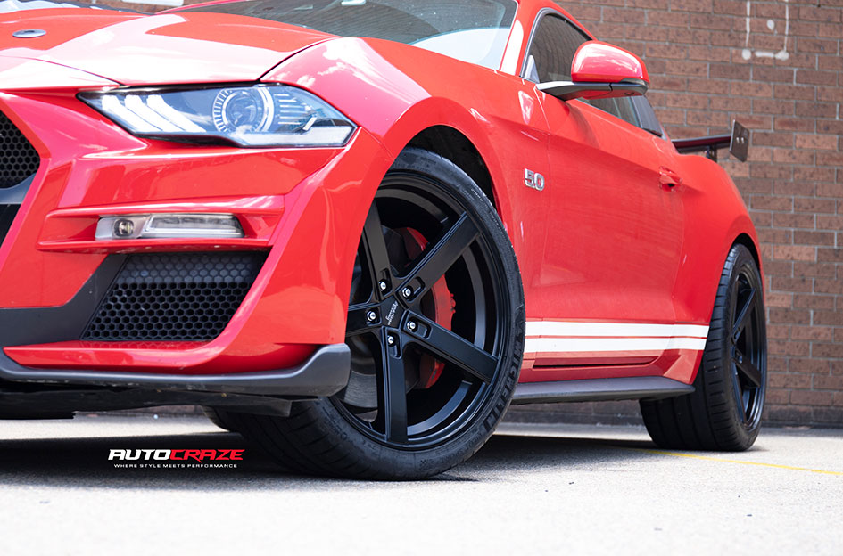 FORD MUSTANG AMERICAN RACING BLOCKHEAD SATIN BLACK 