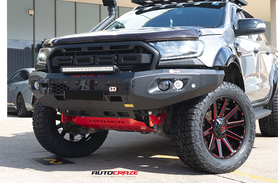 FORD RANGER FUEL CONTRA GLOSS BLACK CANDY RED 