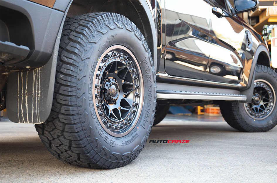FORD RANGER NEXT GEN BLACK RHINO ALPHA MATTE BLACK W/ GUNMETAL LIP