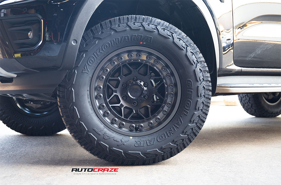 FORD RANGER NEXT GEN BLACK RHINO ALPHA MATTE BLACK W/ GUNMETAL LIP