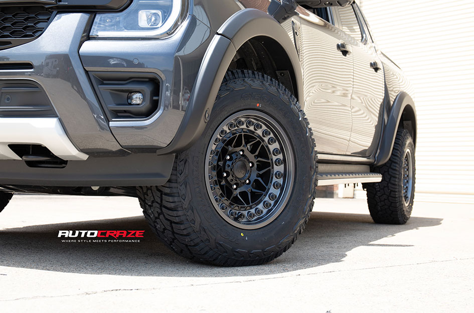 FORD RANGER NEXT GEN BLACK RHINO ALPHA MATTE BLACK W/ GUNMETAL LIP