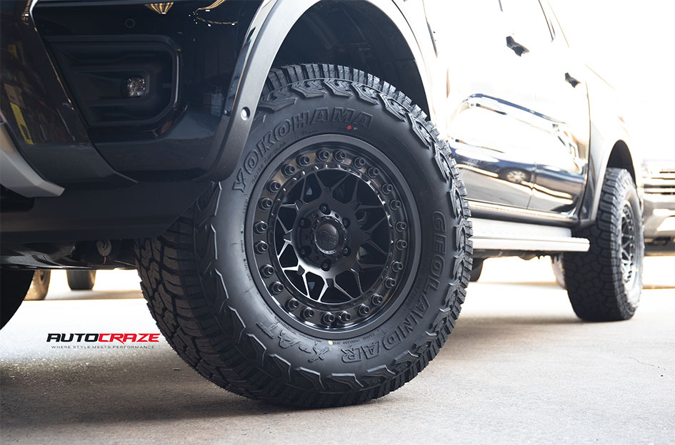 FORD RANGER NEXT GEN BLACK RHINO ALPHA MATTE BLACK W/ GUNMETAL LIP