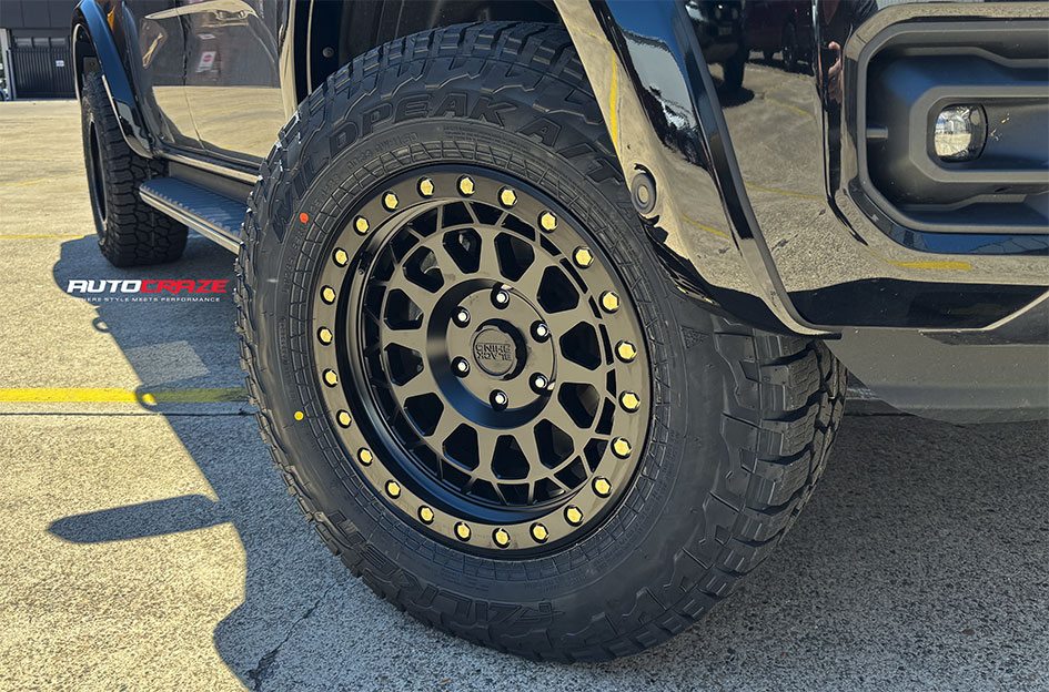 FORD RANGER NEXT GEN BACK RHINO PRIMM MATTE BLACK W/ BRASS BOLTS