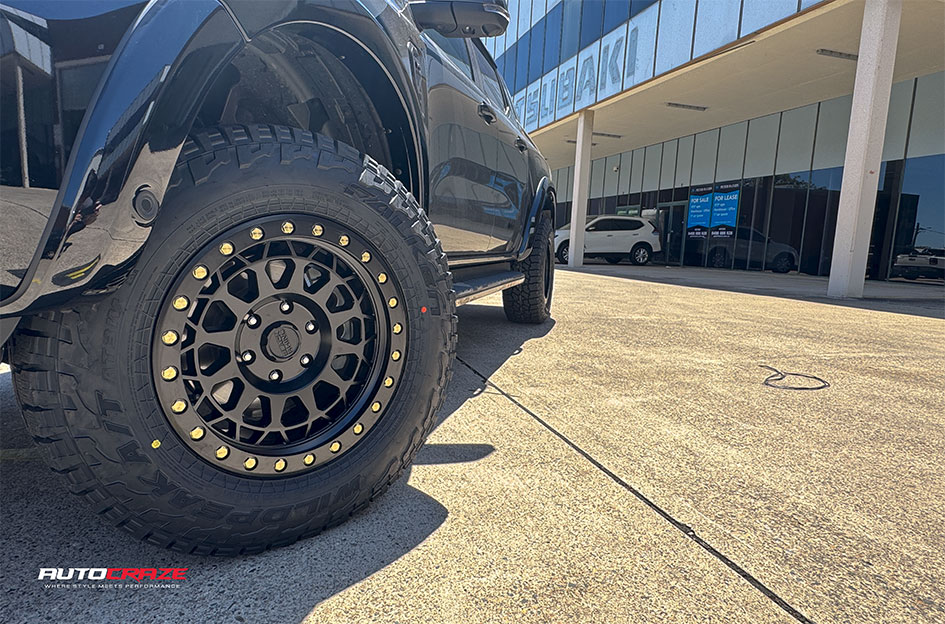 FORD RANGER NEXT GEN BACK RHINO PRIMM MATTE BLACK W/ BRASS BOLTS