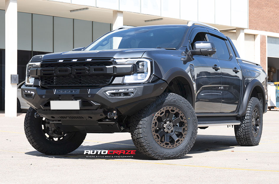 FORD RANGER NEXT GEN BLACK RHINO WARLORD MATTE BLACK WITH MACHINED DARK TINT LIP