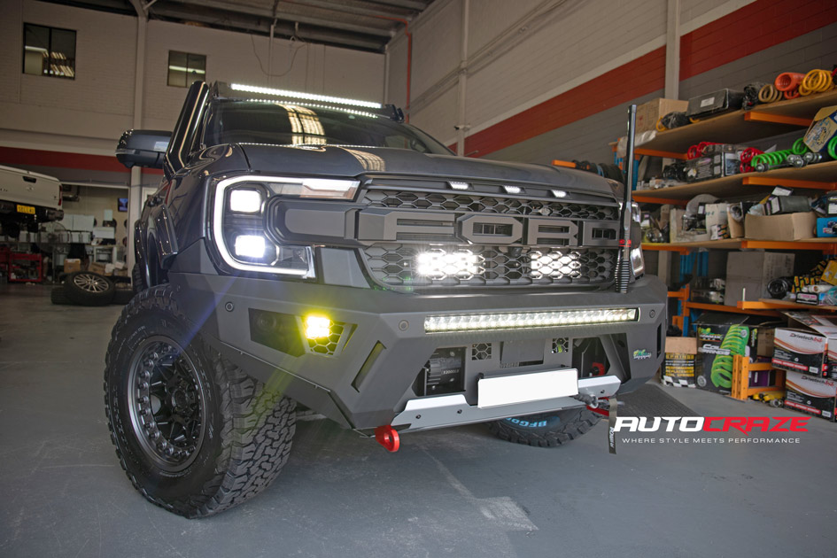 Ford Ranger Next Gen Black Rhino Alpha Matte Black w/ Gunmetal Lip