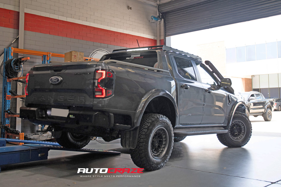 Ford Ranger Next Gen Black Rhino Alpha Matte Black w/ Gunmetal Lip