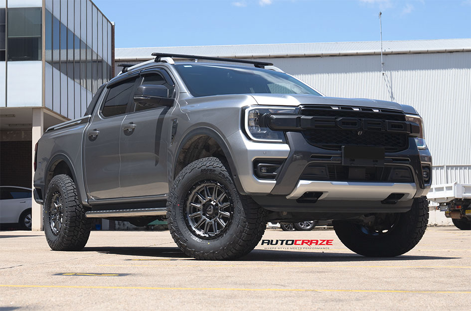 FORD RANGER NEXT GEN FUEL PISTON MATTE GUNMETAL W/ GLOSS BLACK LIP