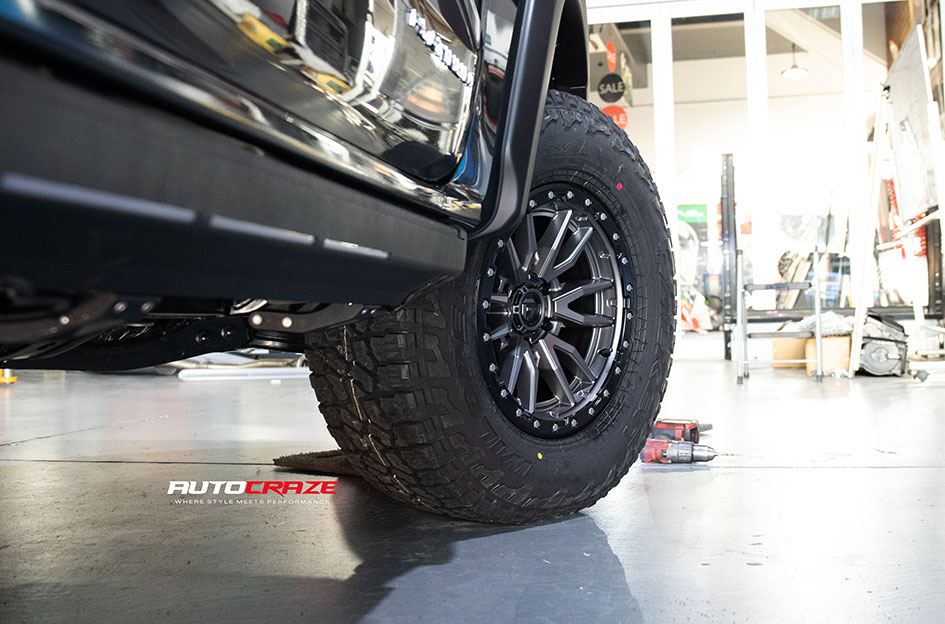 FORD RANGER PLATINUM NEXT GEN FUEL REBEL 6 MATTE GUNMETAL BLACK RING 
