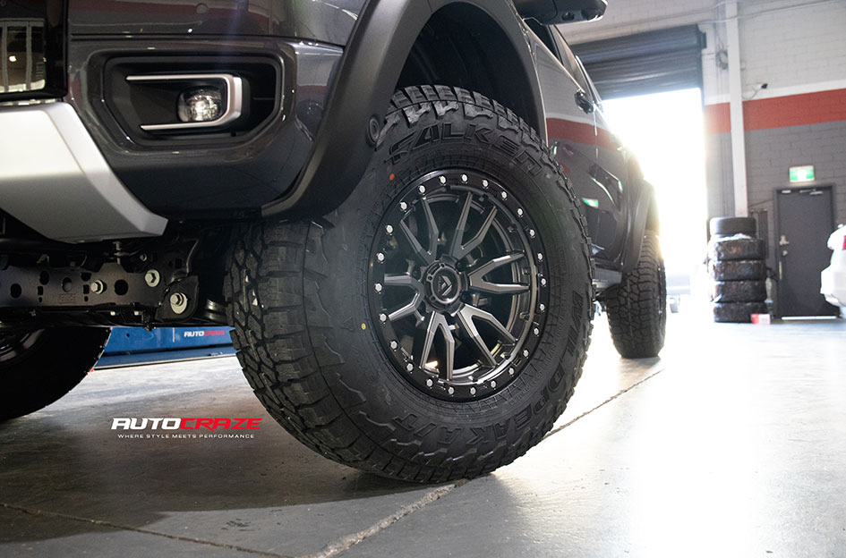 FORD RANGER PLATINUM NEXT GEN FUEL REBEL 6 MATTE GUNMETAL BLACK RING 