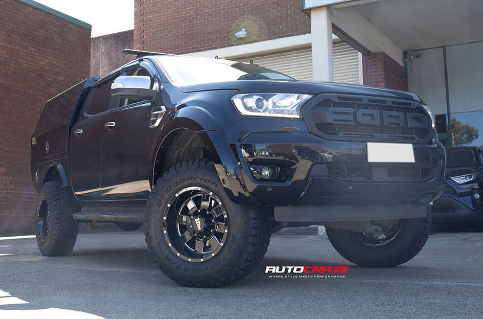 FORD RANGER MOTO METAL MO962 GLOSS BLACK MILLED ACCENTS