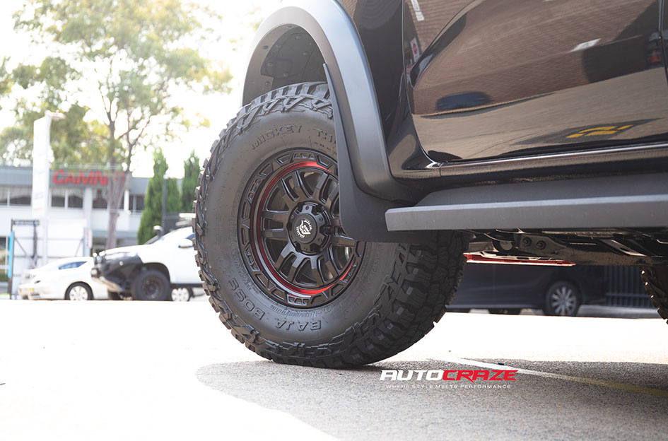 FORD RANGER RAPTOR NEXT GEN AXR PREDATOR 6 SATIN BLACK RED STRIPE