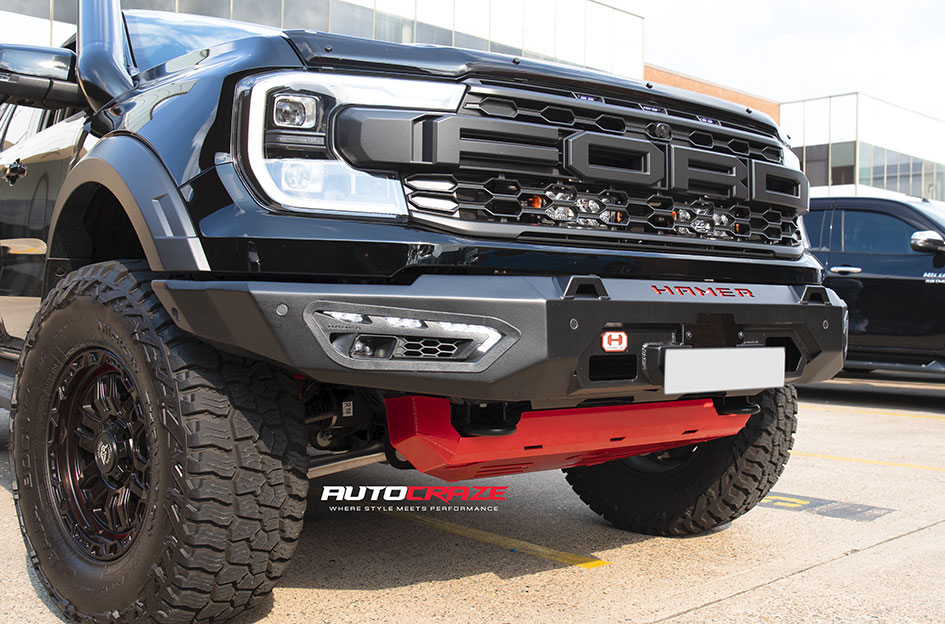 FORD RANGER RAPTOR NEXT GEN AXR PREDATOR 6 SATIN BLACK RED STRIPE