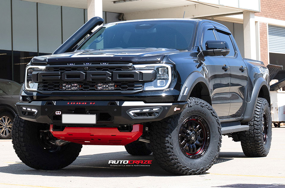 FORD RANGER RAPTOR NEXT GEN AXR PREDATOR 6 SATIN BLACK W/ RED STRIPE