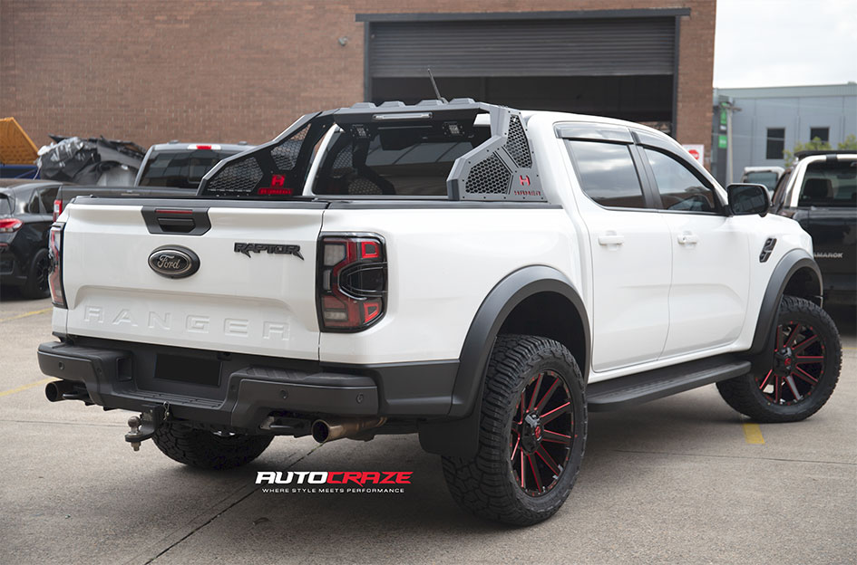 FORD RANGER RAPTOR NEXT GEN FUEL CONTRA GLOSS BLACK CANDY RED 