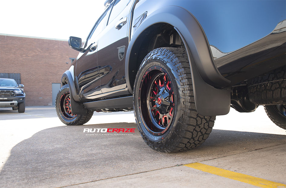 ISUZU DMAX FUEL STROKE GLOSS BLACK RED TINT