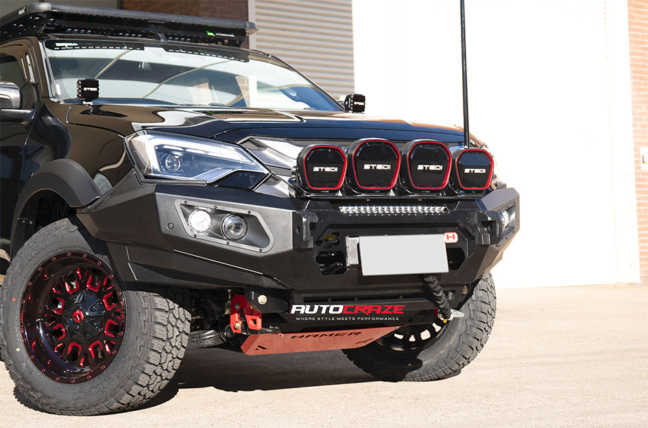 ISUZU DMAX FUEL STROKE GLOSS BLACK RED TINT