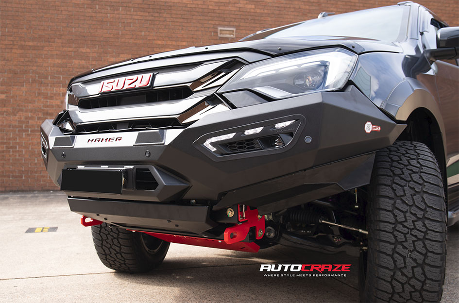 ISUZU DMAX FUEL STROKE GLOSS BLACK RED TINT