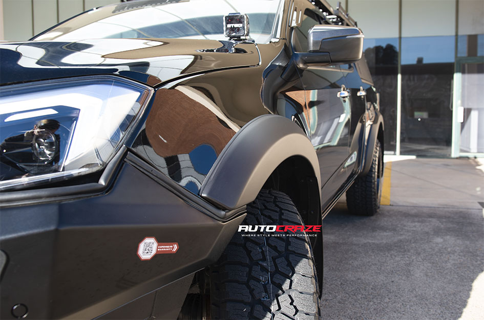 ISUZU DMAX FUEL STROKE GLOSS BLACK RED TINT