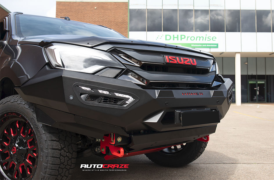 ISUZU DMAX FUEL STROKE GLOSS BLACK RED TINT