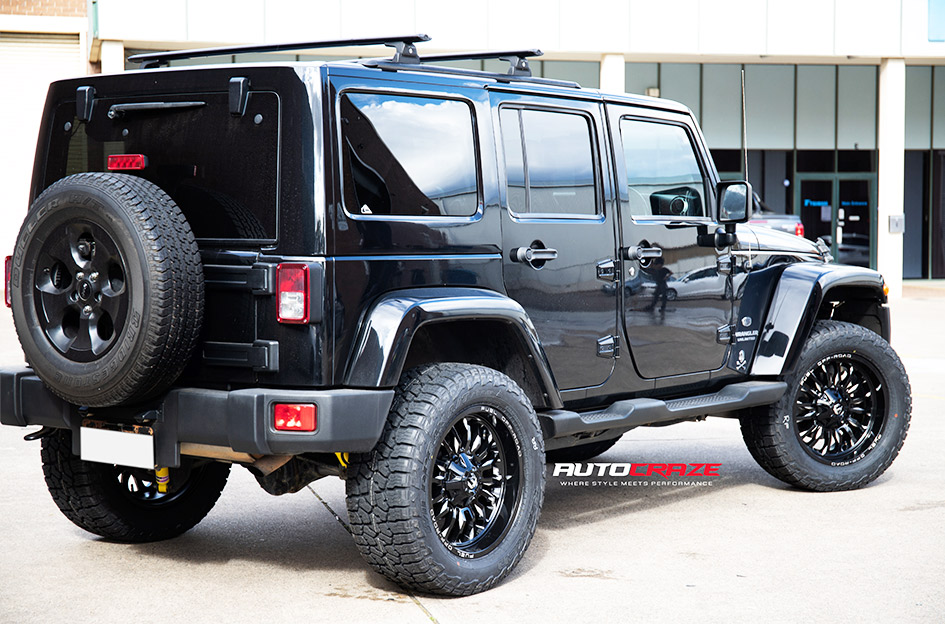 JEEP WRANGLER FUEL ARC D795 GLOSS BLACK MILLED 