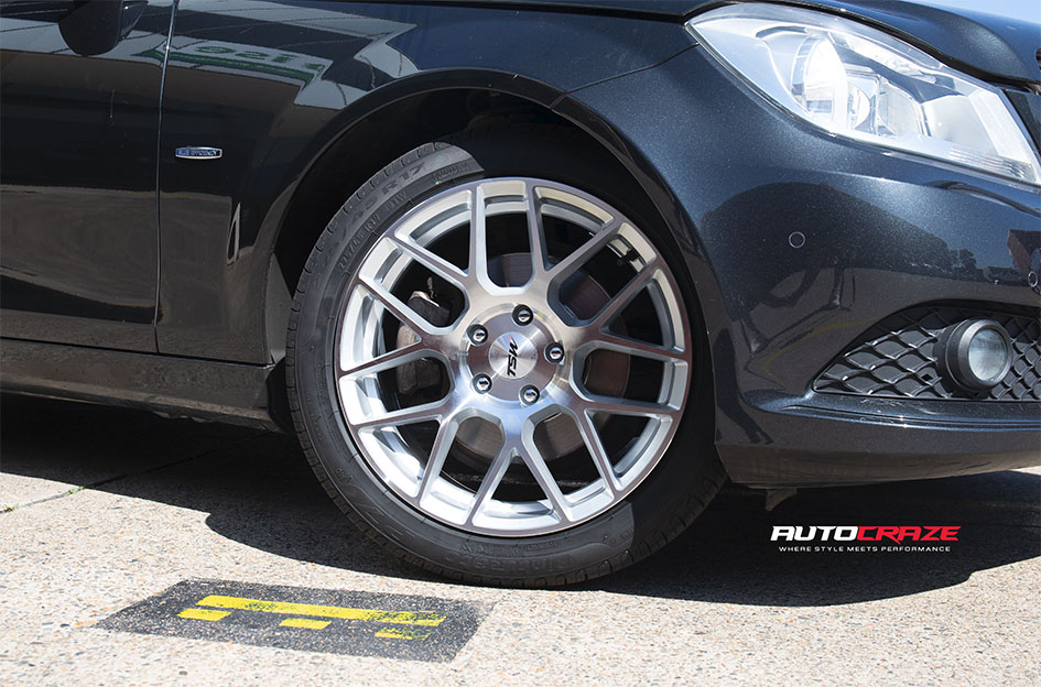 MERCEDES BENZ C CLASS TSW LASARTHE GLOSS SILVER MACHINED 