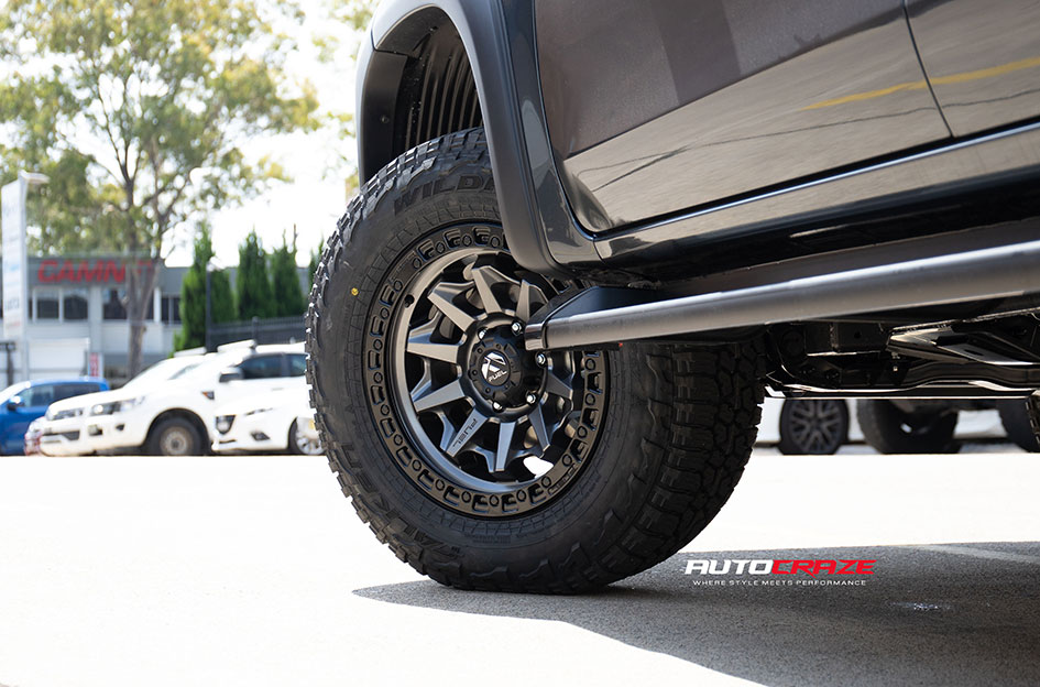 MITSUBISHI TRITON FUEL COVERT MATTE GUN METAL BLACK RING