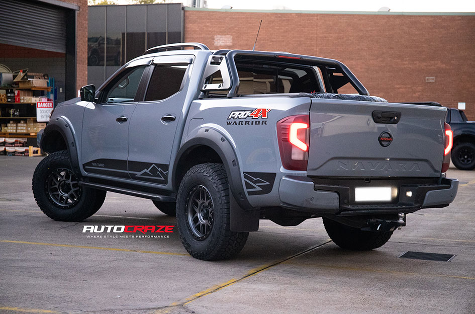 NISSAN NAVARA KMC MESA KM544 SATIN BLACK W/ GRAY TINT