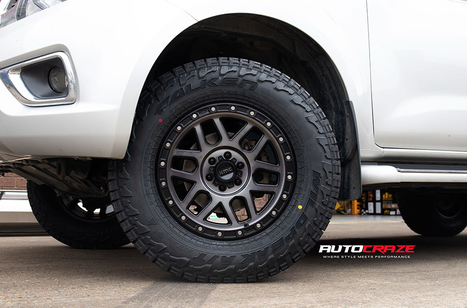 NISSAN NAVARA KMC MESA KM544 SATIN BLACK W/ GRAY TINT