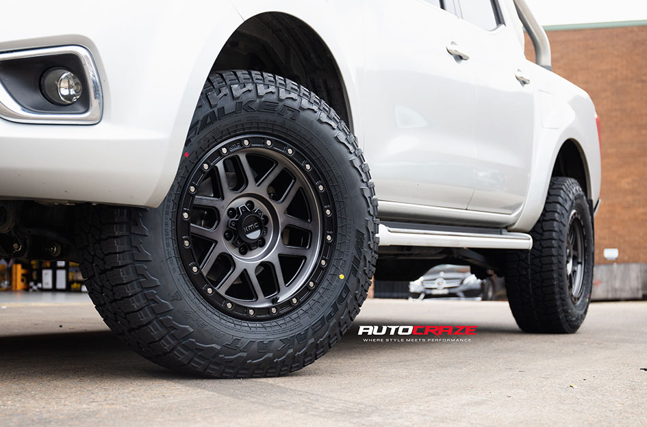 NISSAN NAVARA KMC MESA KM544 SATIN BLACK W/ GRAY TINT
