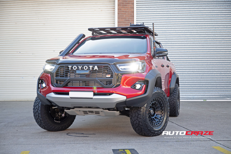Toyota Hilux Black Rhino Barrage Matte Black Wheels