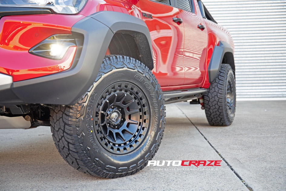 Toyota Hilux Black Rhino Barrage Matte Black Wheels