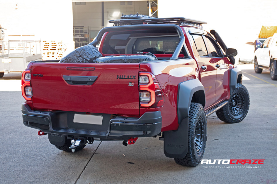 Toyota Hilux Black Rhino Barrage Matte Black Wheels