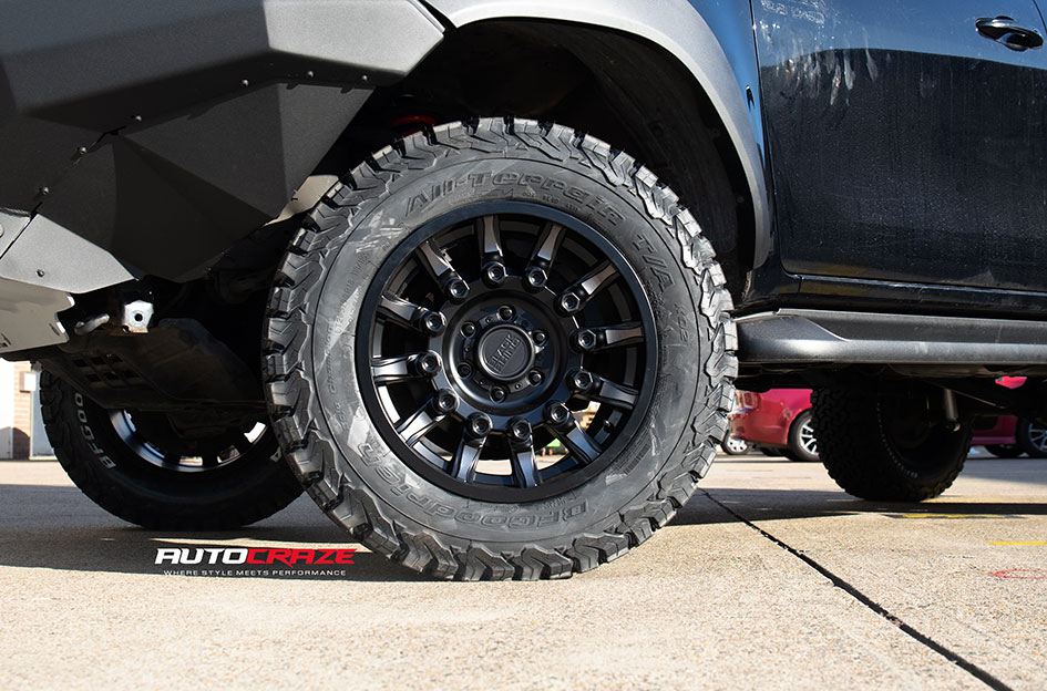 TOYOTA HILUX BLACK RHINO MISSION MATTE BLACK MACHINED TINTED SPOKES