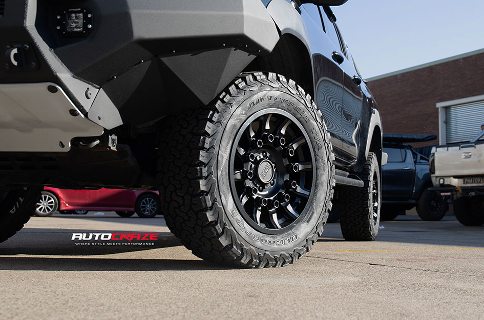 TOYOTA HILUX BLACK RHINO MISSION MATTE BLACK MACHINED TINTED SPOKES