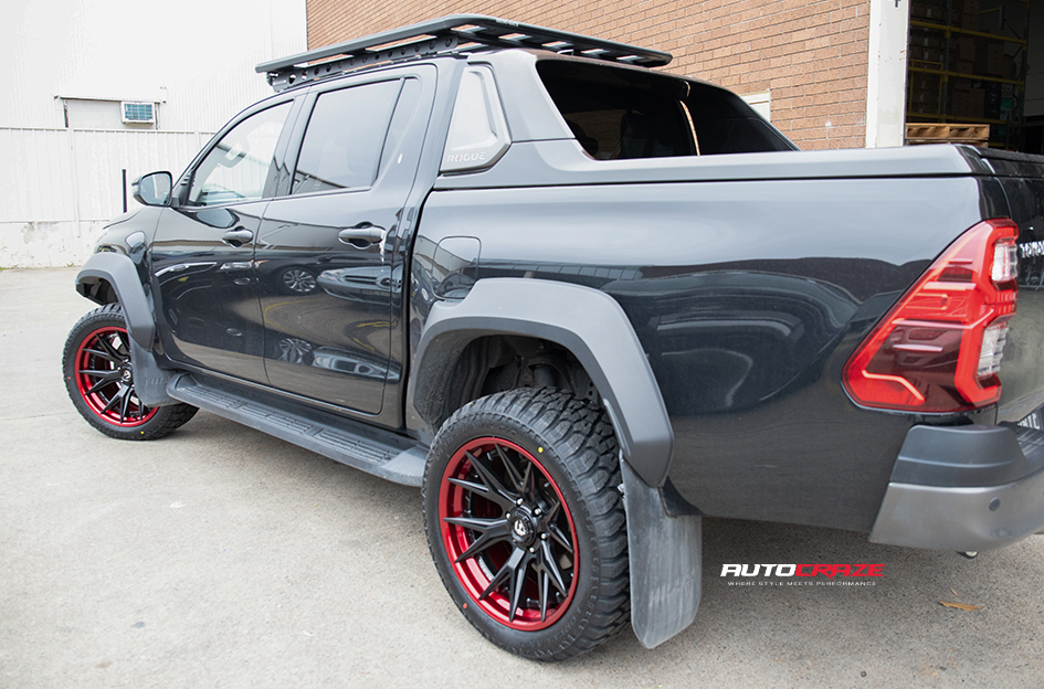 TOYOTA HILUX ROGUE FUEL CATALYST MATTE BLACK W/ CANDY RED LIP