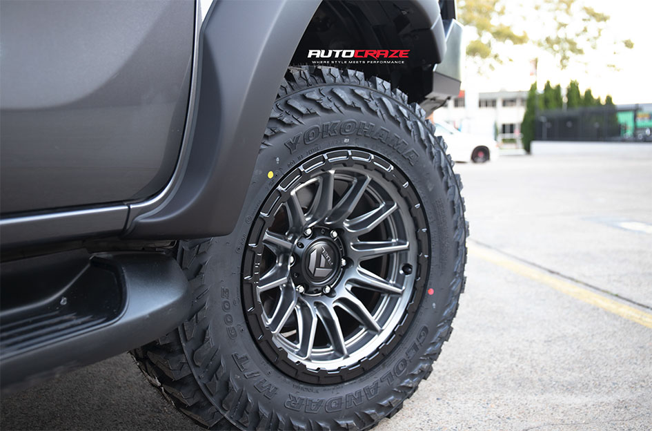 TOYOTA HILUX FUEL PISTON MATTE GUNMETAL W/ GLOSS BLACK LIP