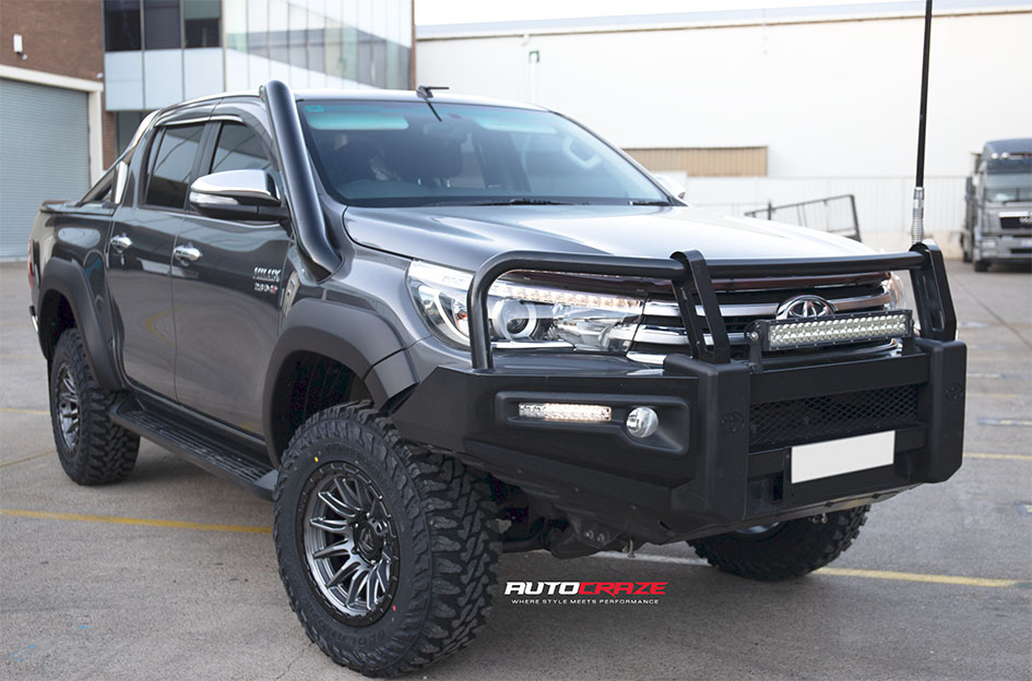 TOYOTA HILUX FUEL PISTON MATTE GUNMETAL W/ GLOSS BLACK LIP