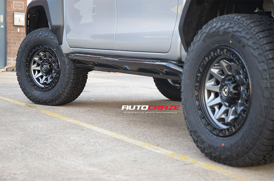 TOYOTA HILUX GR FUEL COVERT MATTE GUN METAL BLACK RING