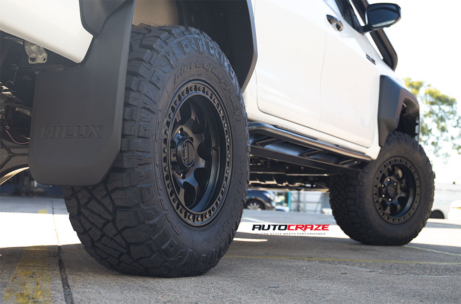 TOYOTA HILUX GR KMC RIOT SATIN BLACK