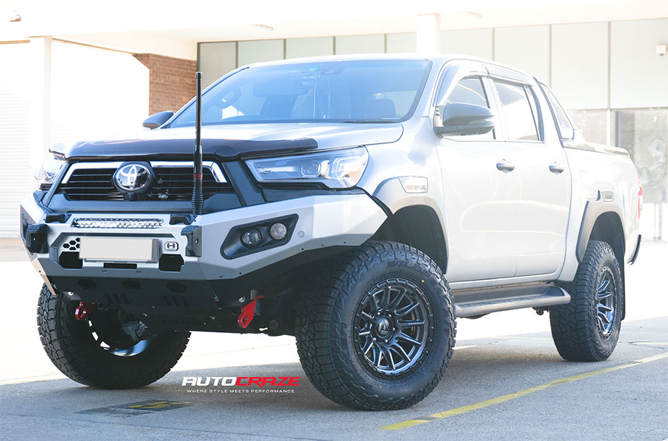 TOYOTA HILUX FUEL PISTON MATTE GUNMETAL W/ GLOSS BLACK LIP