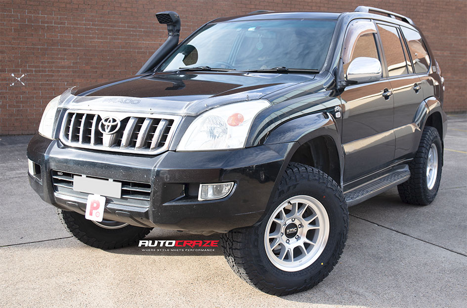 TOYOTA LANDCRUISER PRADO KMC RANGE GLOSS SILVER W/ MACHINED FACE