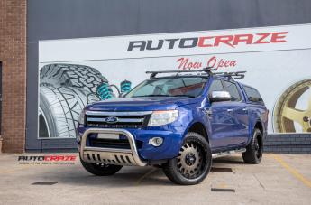 FORD RANGER GD03 MATTE BLACK MACHINED FACE WITH DARK MATTE TINT