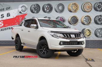 MITSUBISHI TRITON AVALANCHE MATTE BLACK MILLED FONT