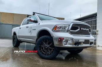 DODGE RAM MO970 SATIN BLACK MILLED ACCENTS