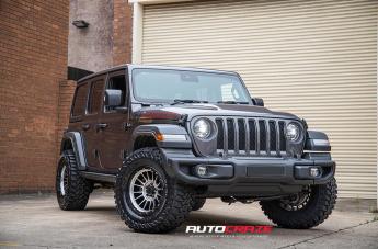 JEEP WRANGLER IMPACT KM542 SATIN BLACK MACHINED FACE