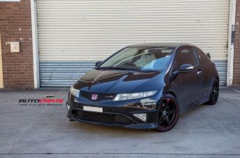 HONDA CIVIC 5 STUD MR116 MATTE BLACK RED EDGE