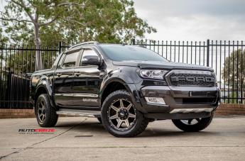 FORD RANGER GD06 MATTE BLACK MACHINED FACE WITH DARK MATTE TINT
