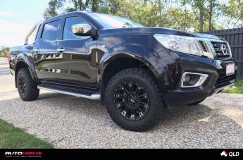 NISSAN NAVARA HOSS XD II SATIN BLACK DARK TINT