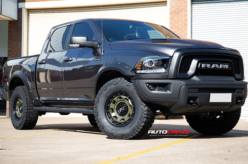 DODGE RAM BLACK RHINO ATLAS OLIVE DRAB GREEN W/ BLACK LIP